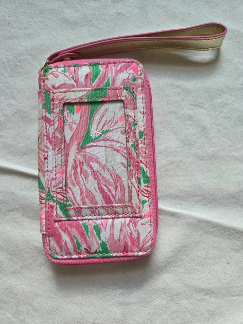 Lily Pulitzer flamingo zip around wallet